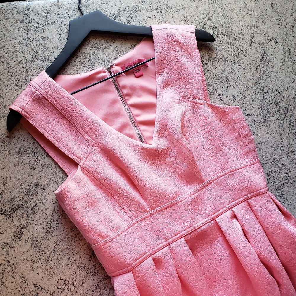 Betsey Johnson Pink Floral Jacquard Dress